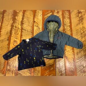 Patagonia baby reversible fall jacket coat and tribal patterned fleece